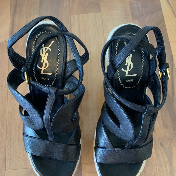 RESERVED 🔒YSL Black Malo Espadrille Wedges - Picture 6 of 8